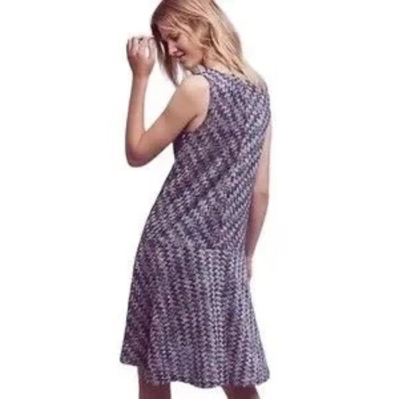 Maeve Anthropologie Multicolored Chevron Swing Dropp Waist‎ Knit Dress XS NWT - Picture 2 of 6